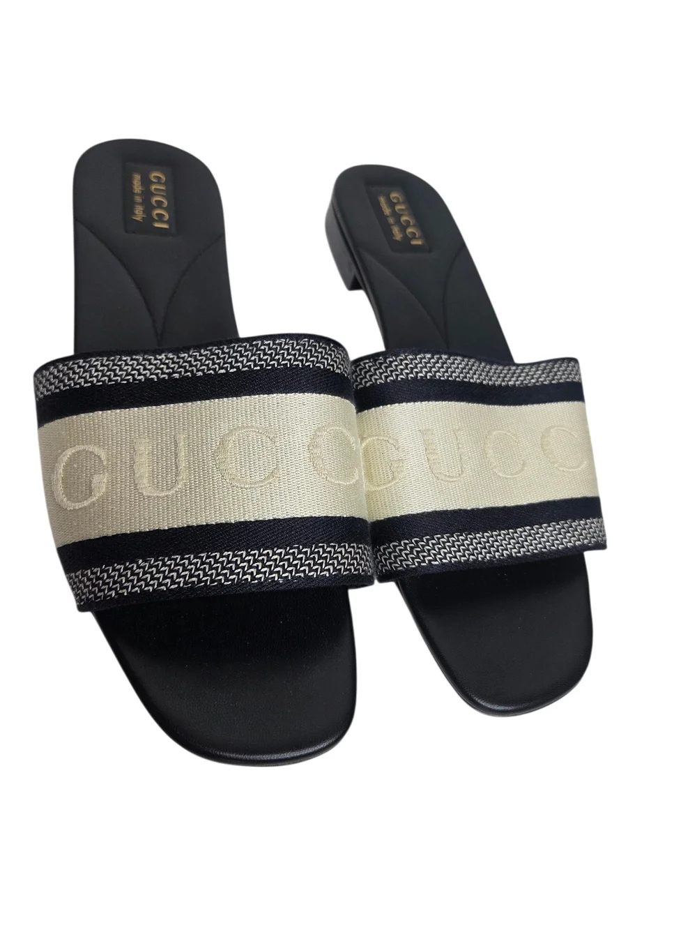 GUCCI Jane Embroidered Logo Slide Sandals